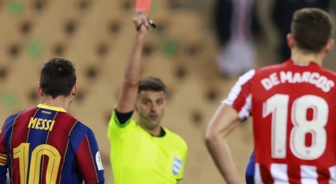 3 kartu merah terkenal dalam karir Messi